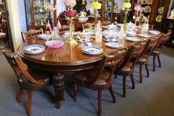 Quality Victorian Set of 10 Oak Dining Chairs 