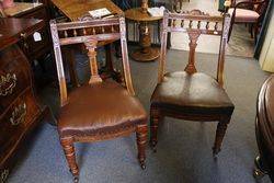 Quality Victorian Set of 10 Oak Dining Chairs 