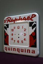 Quinquina ST RAPHAL Clock French Enamel Advertising Sign 