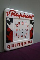 Quinquina ST RAPHAL Clock French Enamel Advertising Sign 