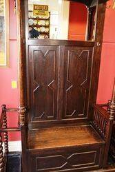 Rare Antique Turn Of the Century Oak Hall Stand 