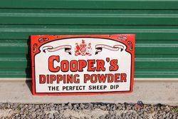Rare Coopers Dipping Powder Enamel Advertising Sign
