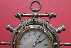 Rare Desk Clock in Form of a Ships Wheel