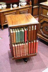 Rare Early C20th Walnut 3 Drawer Revolving Bookcase 