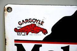 Rare Mobiloil Gargoyle D Enamel Sign