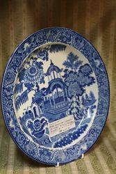 Rare Swansea Cambrian Pottery Blue and White Plate  