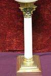 Rare Victorian Milk Glass Oil Lamp With Original Shade