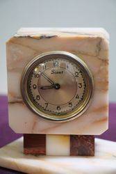 Rouge Marble 30 Hour Scout Clock With Brass Dutch Girl Figure 