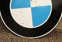 Round BMW Enamel Advertising Sign 