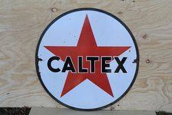 Round Caltex Double Sided Enamel Advertising Sign  