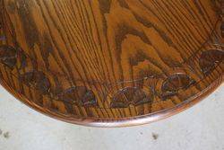 Round Carved Oak Coffee Table