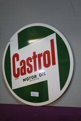 Round Castrol Z Motor Oil Aluminium Advertising Sign 