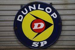 Round Dunlop D Double Sided Enamel Sign