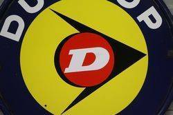 Round Dunlop D Double Sided Enamel Sign