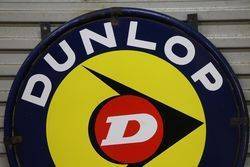 Round Dunlop D Double Sided Enamel Sign