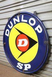 Round Dunlop D Double Sided Enamel Sign