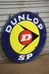 Round Dunlop D Double Sided Enamel Sign