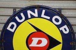 Round Dunlop D Double Sided Enamel Sign