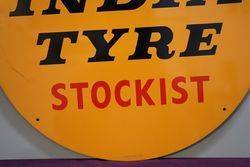 Round India Tyre Stockist Tin Advertising Sign 