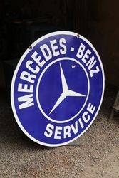 Round Mercedes Benz Service Enamel Advertising Sign 