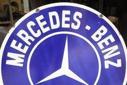 Round Mercedes Benz Service Enamel Advertising Sign 