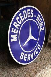 Round Mercedes Benz Service Enamel Advertising Sign 
