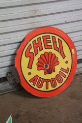 Round Shell Auto Oil Double Sided Enamel Advertising sign 