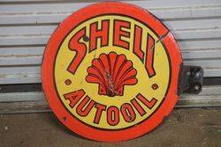 Round Shell Auto Oil Double Sided Enamel Advertising sign 