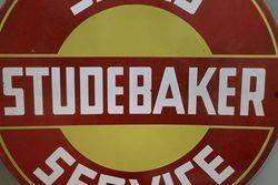 Round Studebaker Sales and  Service Double Sided Enamel Advertising Sign