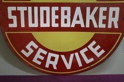 Round Studebaker Sales and  Service Double Sided Enamel Advertising Sign