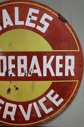 Round Studebaker Sales and  Service Double Sided Enamel Advertising Sign