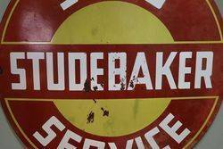 Round Studebaker Sales and  Service Double Sided Enamel Advertising Sign