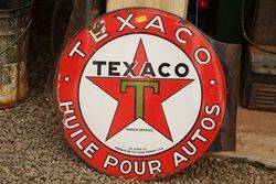 Round Texaco Double Sided Enamel Advertising Sign 