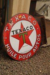 Round Texaco Double Sided Enamel Advertising Sign 