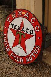 Round Texaco Double Sided Enamel Advertising Sign 