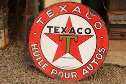 Round Texaco Double Sided Enamel Advertising Sign 