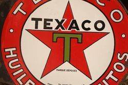 Round Texaco Double Sided Enamel Advertising Sign 