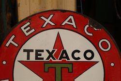 Round Texaco Double Sided Enamel Advertising Sign 