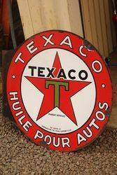 Round Texaco Double Sided Enamel Advertising Sign 