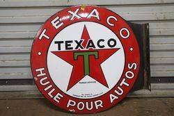 Round Texaco Double Sided Enamel Advertising sign  