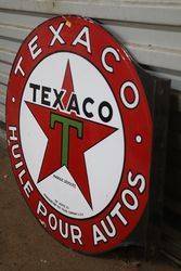 Round Texaco Double Sided Enamel Advertising sign  