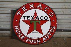 Round Texaco Double Sided Enamel Advertising sign  