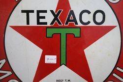 Round Texaco Motor Oil Enamel Advertising Sign 