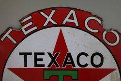 Round Texaco Motor Oil Enamel Advertising Sign 