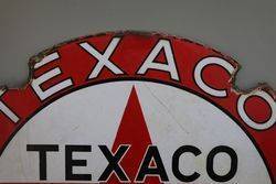 Round Texaco Motor Oil Enamel Advertising Sign 