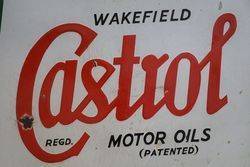 Round Wakefield Castrol Z Enamel Advertising Sign 