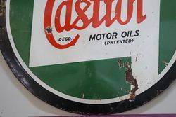 Round Wakefield Castrol Z Enamel Advertising Sign 