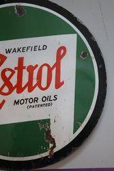 Round Wakefield Castrol Z Enamel Advertising Sign 