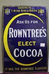 Rowntrees Cocoa Enamel Advertising Sign 