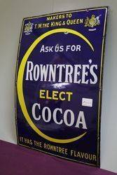 Rowntrees Cocoa Enamel Advertising Sign 